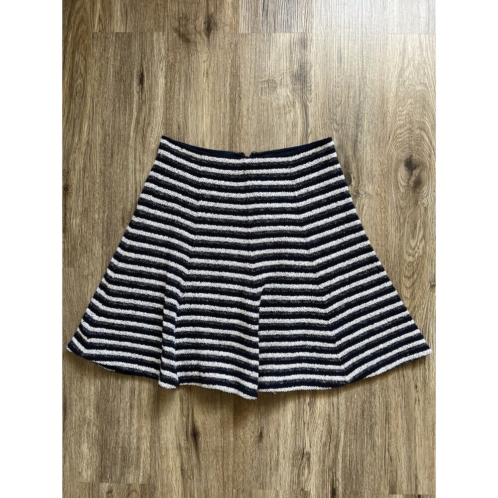 Theory Womens A Line Flare Mini Skirt Blue & White Stripe Size 4